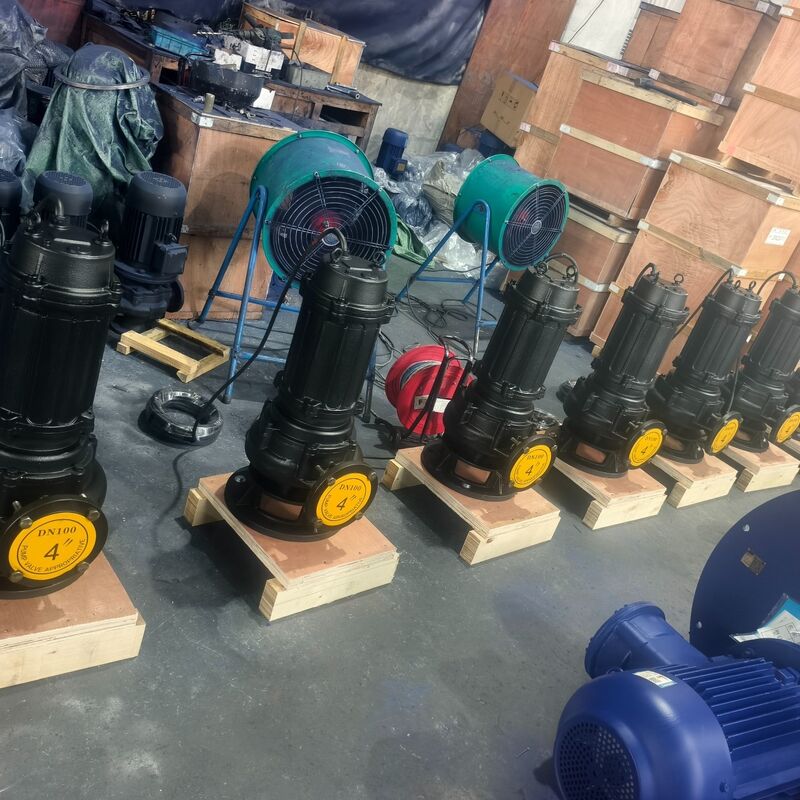 مضخة صرف صحي غاطسة 100WQ80-20-7.5kW بتدفق 80 متر مكعب/ساعة، وارتفاع 20 متر، ومحرك 7.5 كيلوواط لتصريف مياه الصرف الصحي
