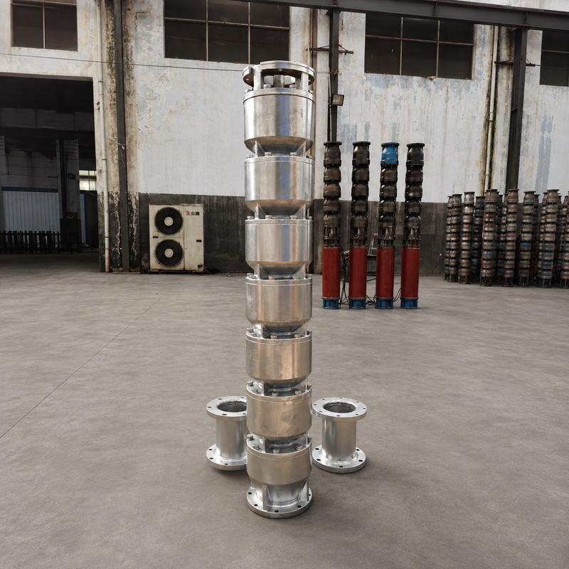 مضخة آبار عميقة من الفولاذ المقاوم للصدأ 200QJH150-150-110kW، ضخ عالي التدفق وعالي الرفع للآبار العميقة وأنظمة المياه الهندسية