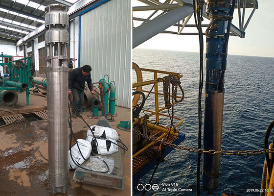 المياه البحرية عميقة البئر مضخة غمرة 75kw 100hp SS316L المادة 60m رأس